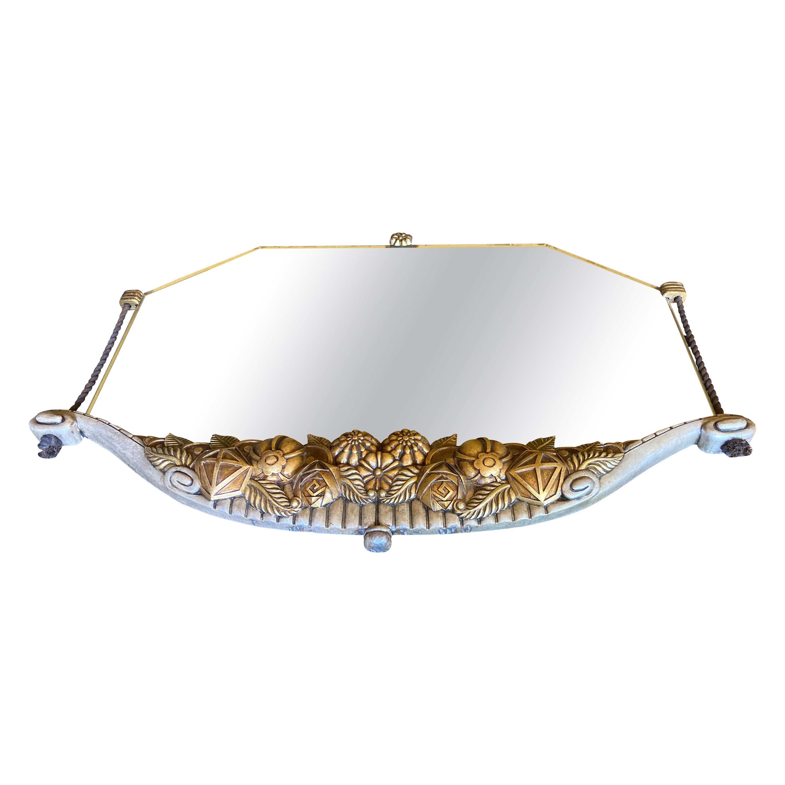 Elegant French Art Déco Wall Mirror by Maurice Roger & Ed.Feron, 1920s For Sale