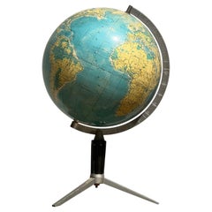mappamondo design anni 60 - legno e alluminio - vintage - anni 60