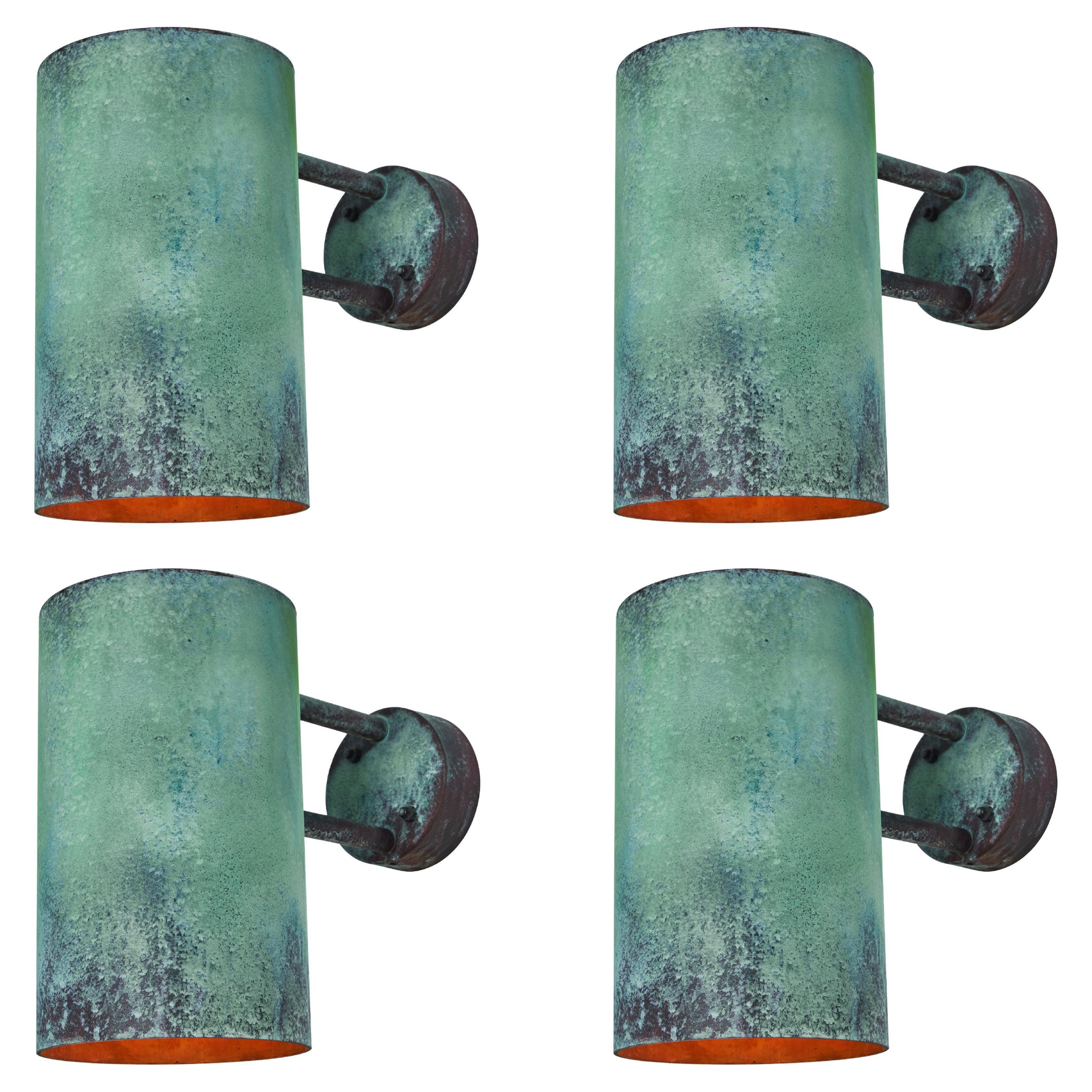 Large Hans-Agne Jakobsson C 627 'Rulle' Verdigris Patinated Outdoor Sconce