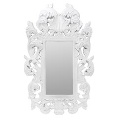 Rococo Revival Modern White Lacquered Mirror