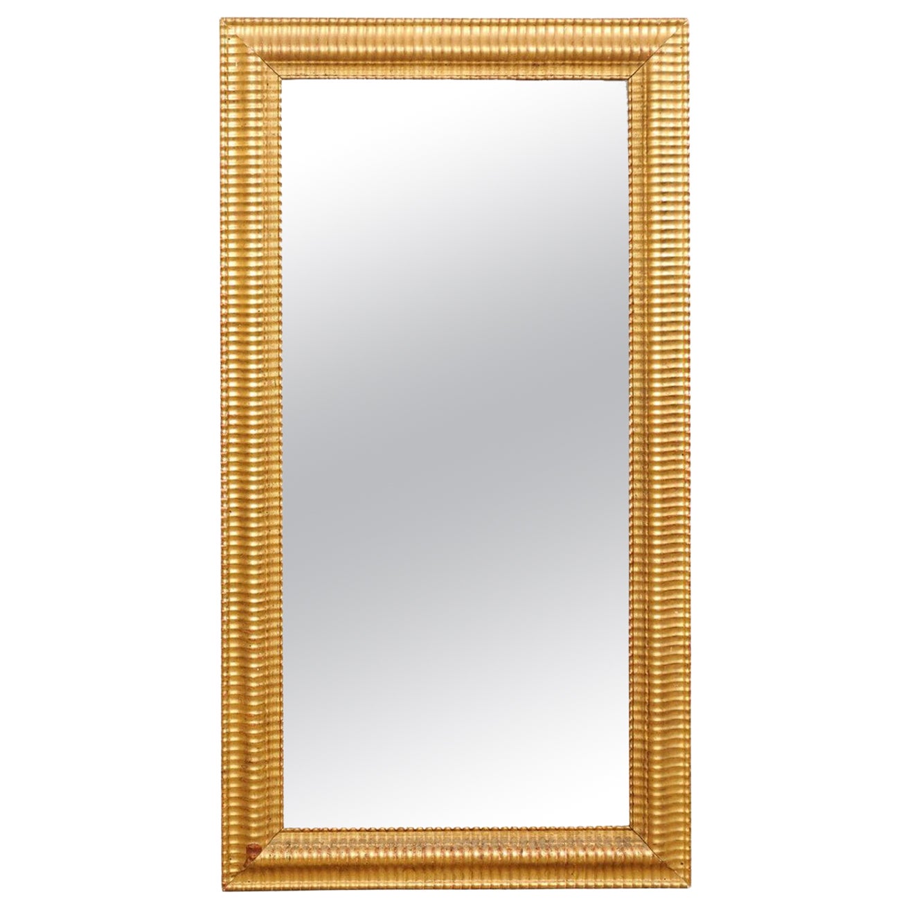19th C. French Rectangular-Shaped, Carved & Gilt Wood Mirror For Sale