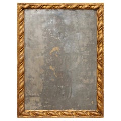 French 19th Century Mirror w/Rope-Carved Bronze Surround