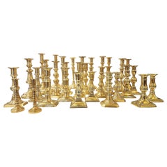 Pairs of 19th Century Brass Candlesticks 16 In Total 