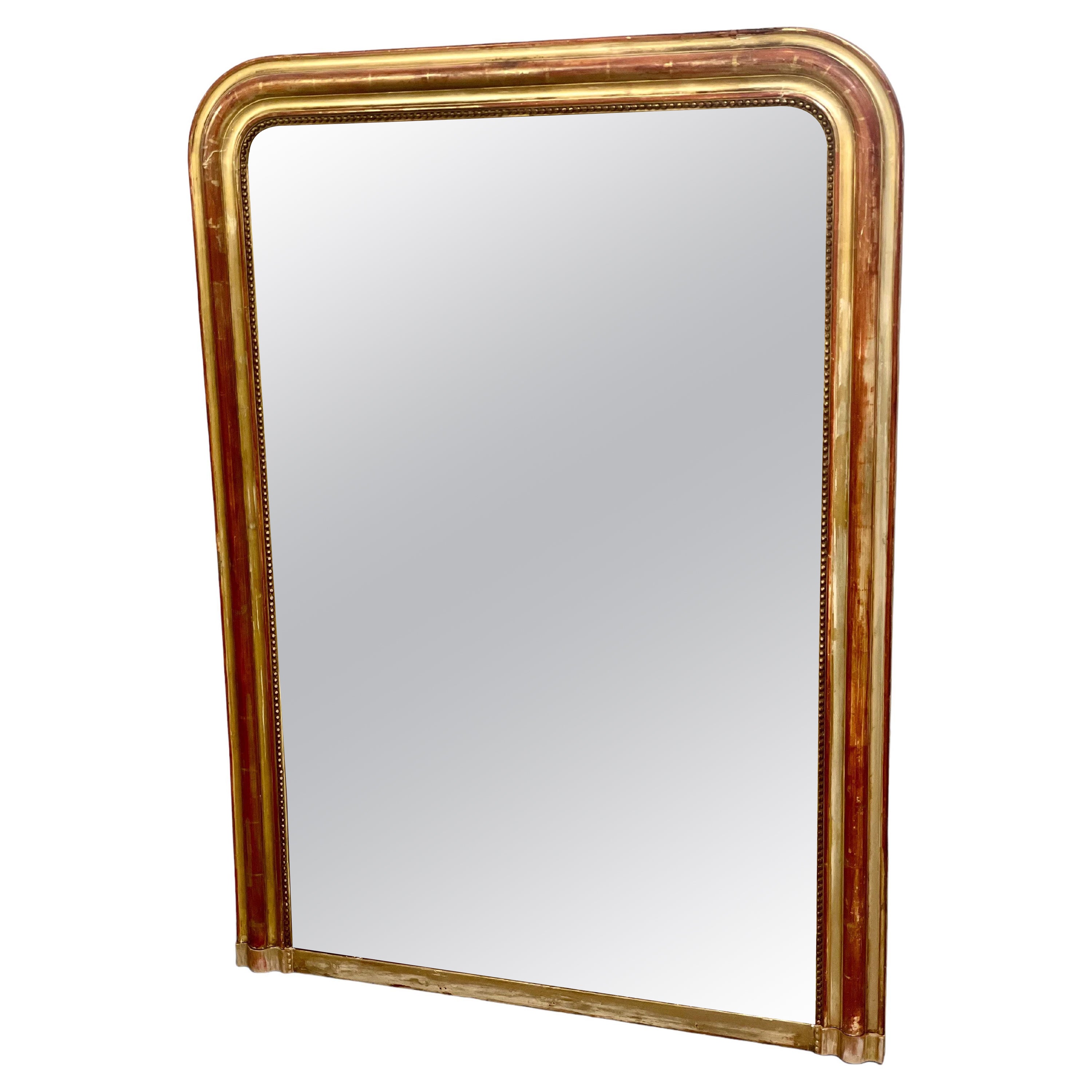 19. Jahrhundert breiter vergoldeter Wood Mirror im Angebot