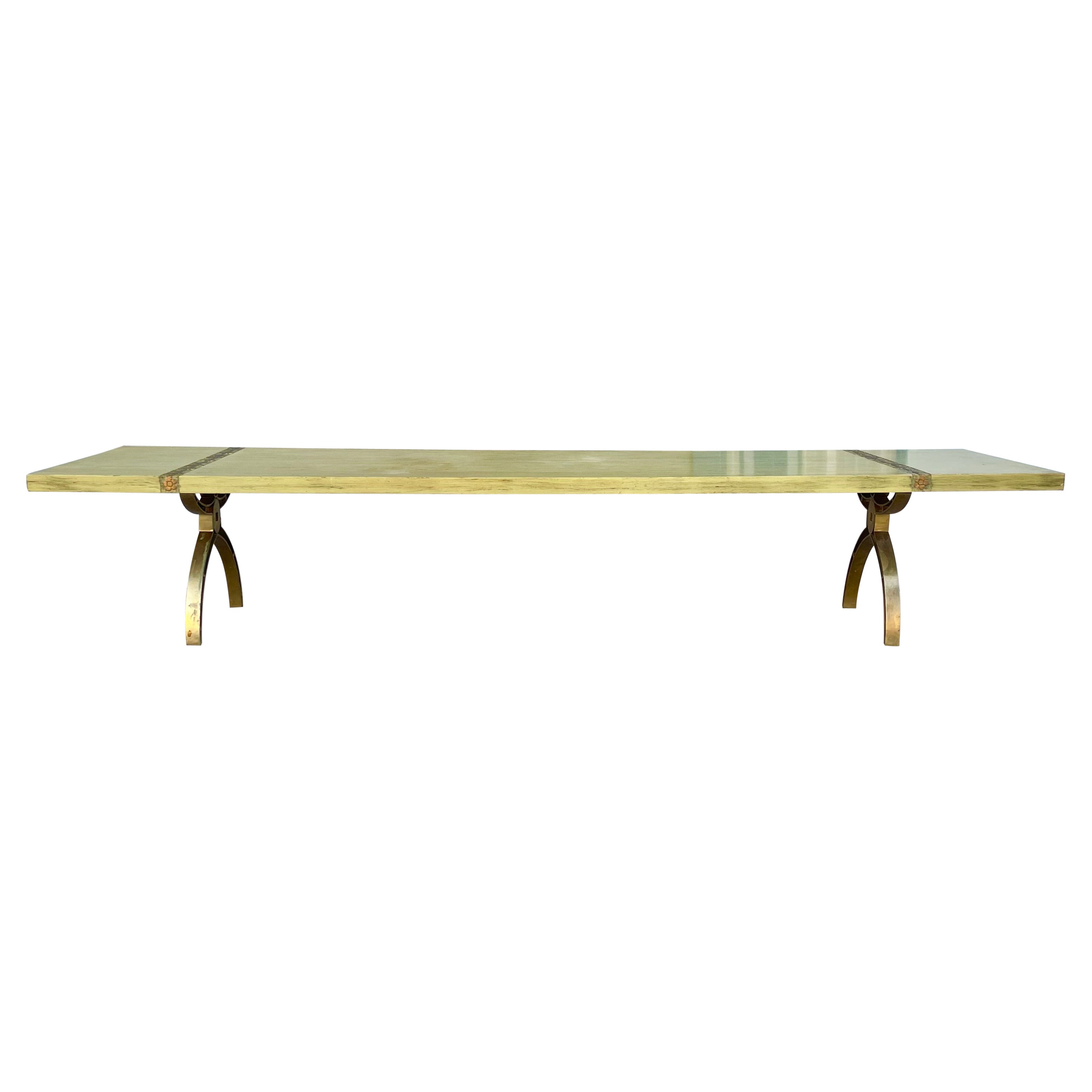 Vintage Brass Coffee Table For Sale