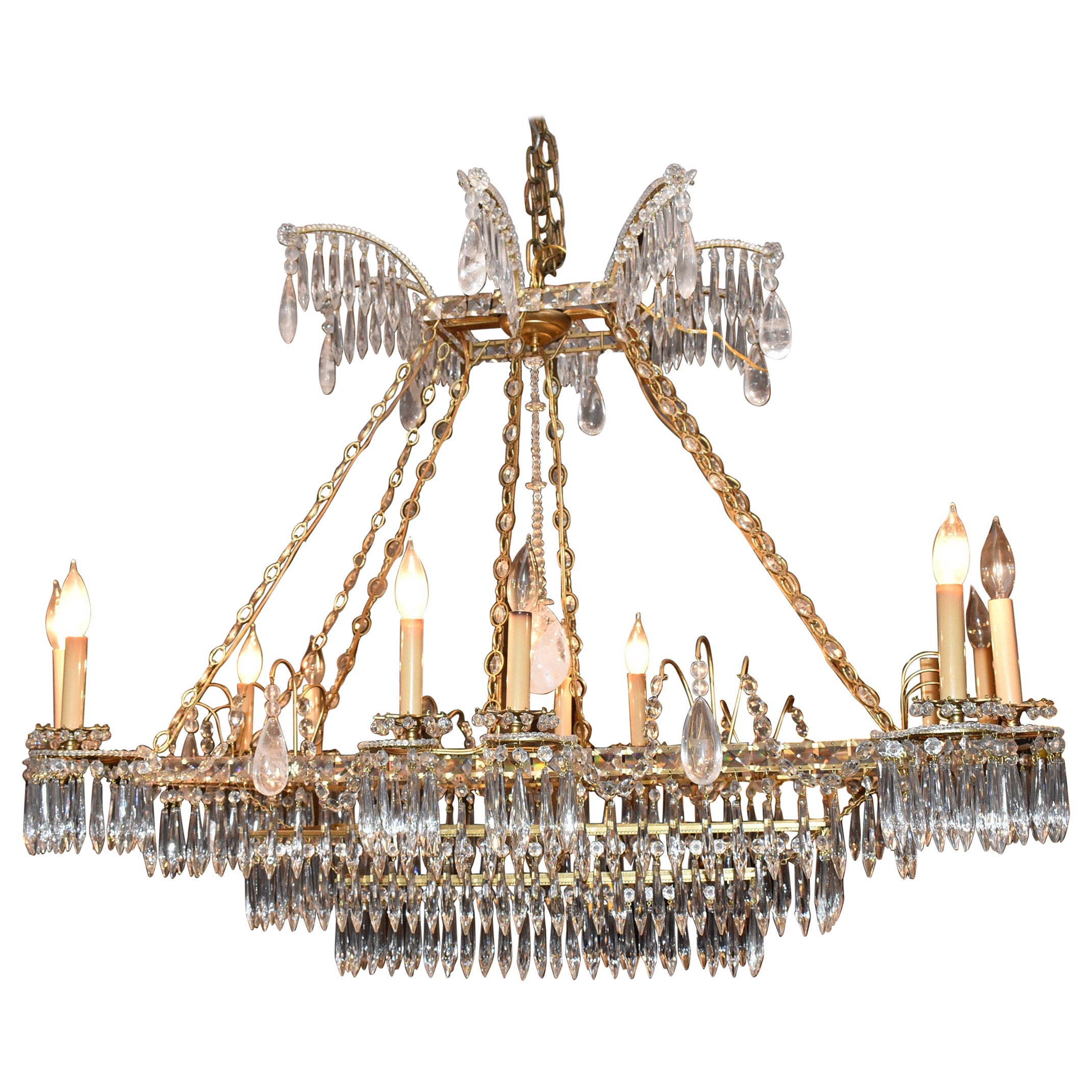 Rectangular Crystal Chandelier