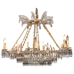 Used Rectangular Crystal Chandelier