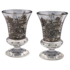Pair of Schwartzlot Glass Goblets, circa 1880