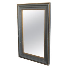 French Early 20th Century Rectangular Mirror with Painted and Giltwood Frame