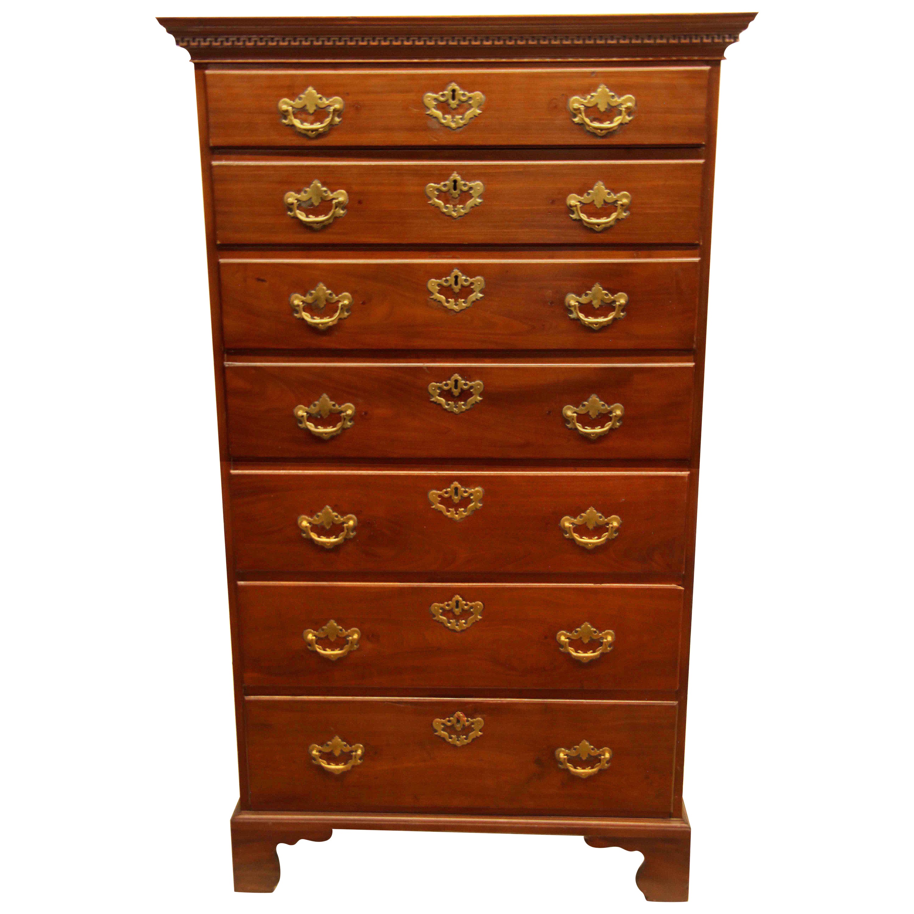 George III Tall Mahogany Chest For Sale