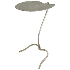 Salterini Lily Pad End Table in Raw Metal