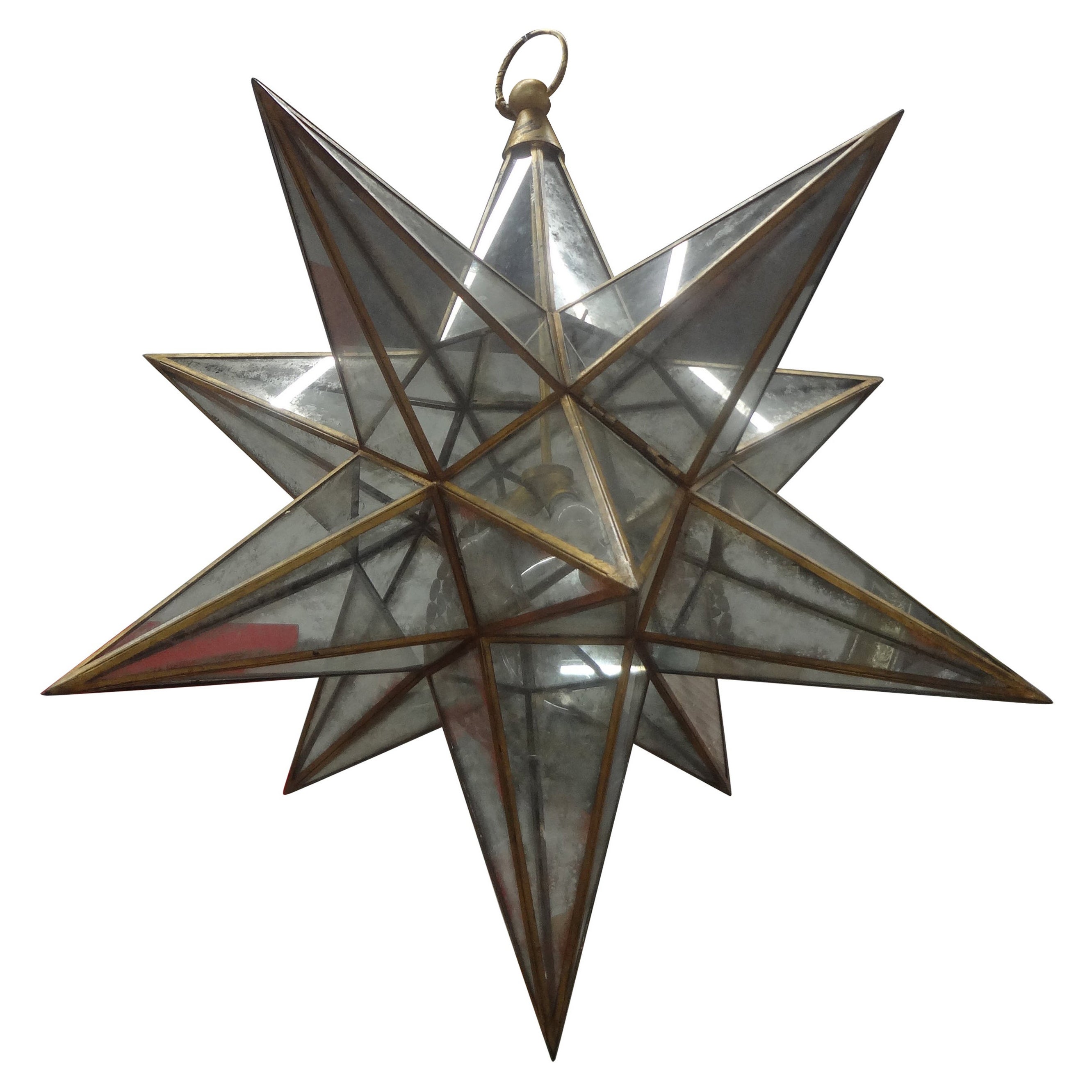 Monumental 52 Inch Star Shaped Chandelier For Sale