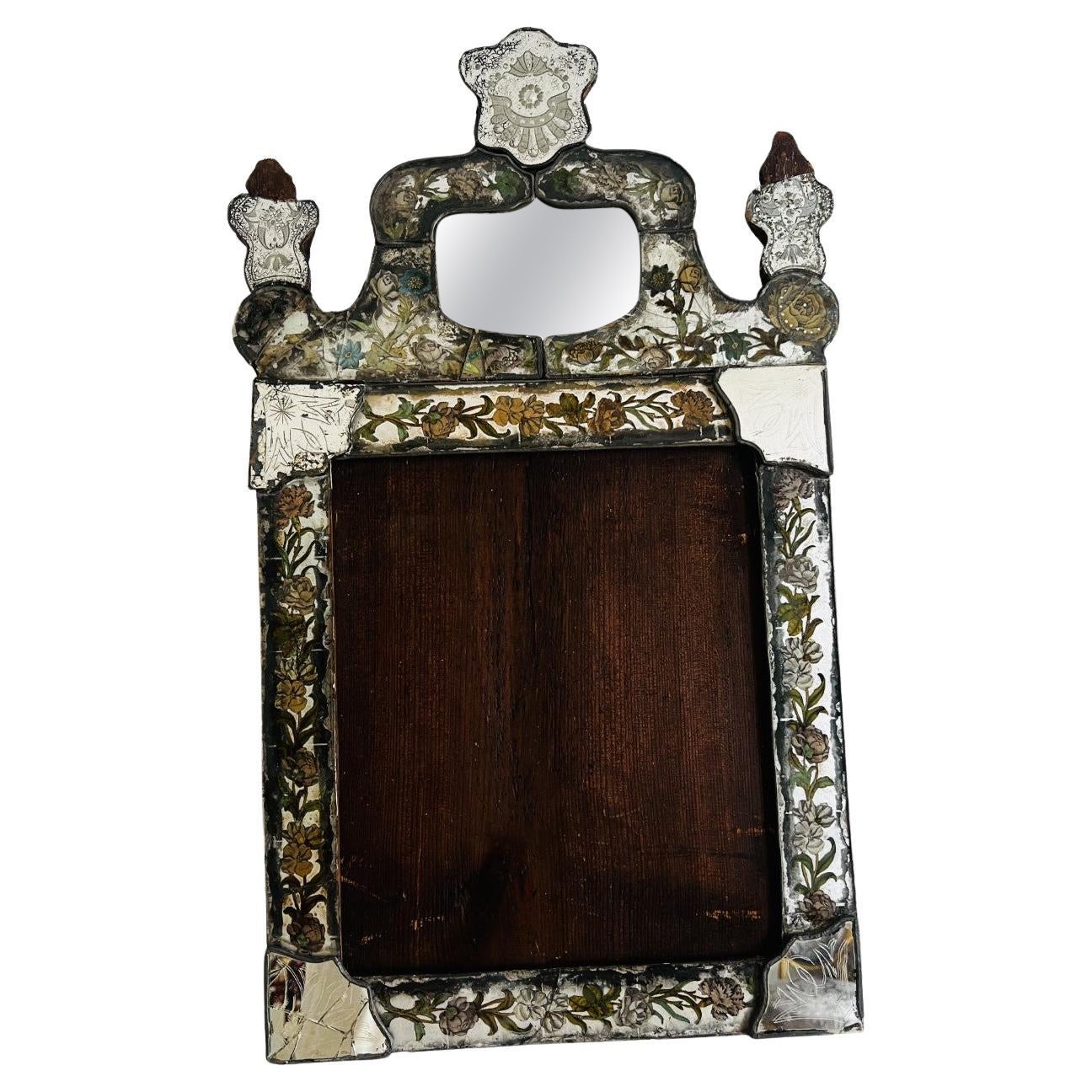 Rare miroir vénitien ancien du 17ème siècle