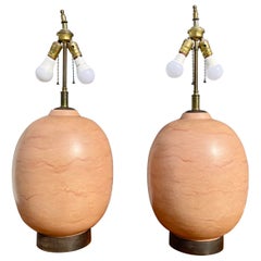 Retro Studio Ceramic Pottery "Egg" Shape Lamps