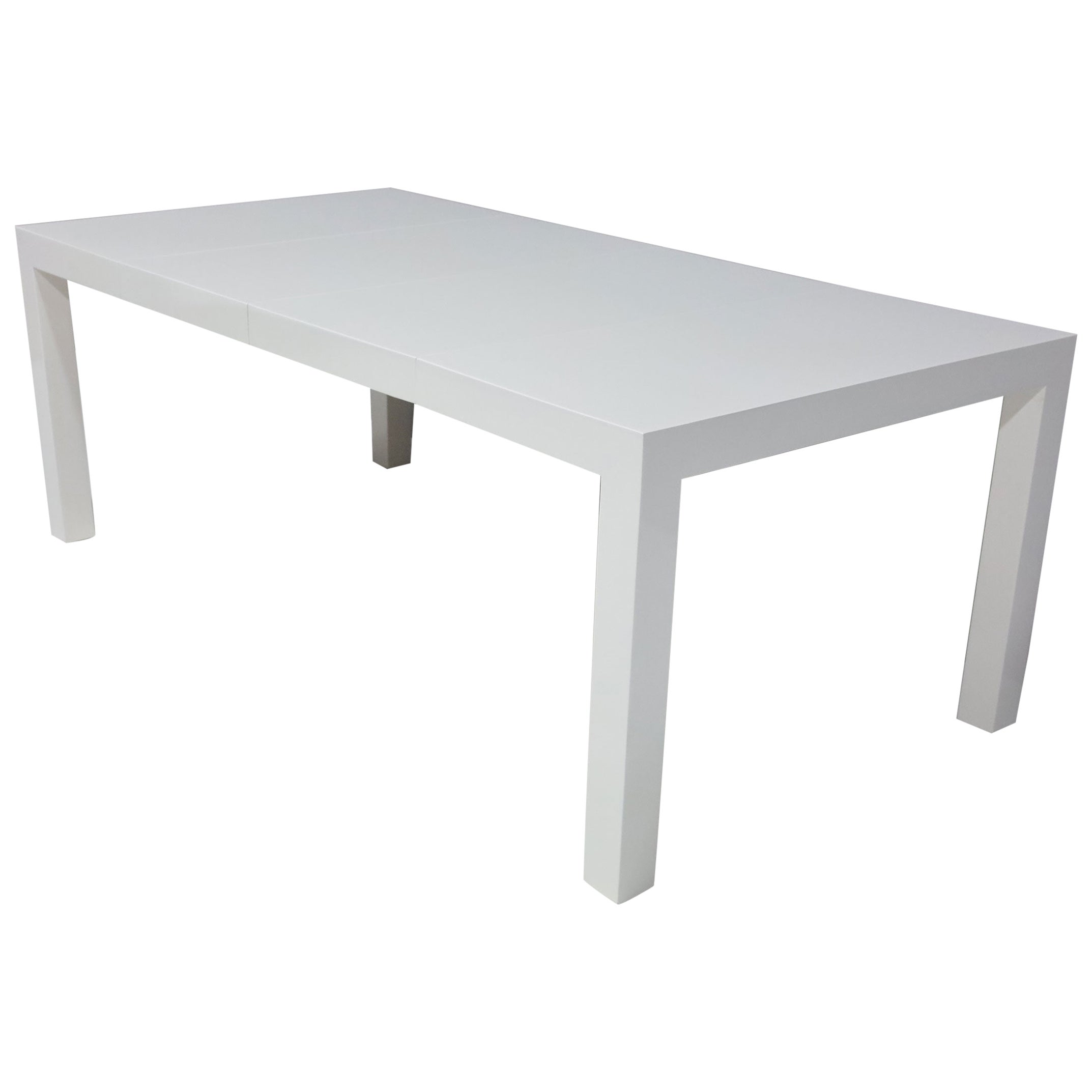 Milo Baughman para Thayer Coggin Mesa de comedor estilo Parsons en lacado blanco