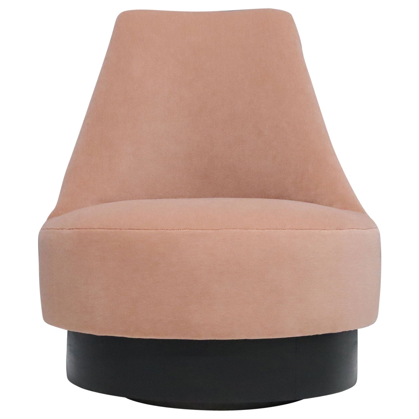 Large Brushed Brass Base Swivel Chair by Adrian Pearsall at 1stDibs