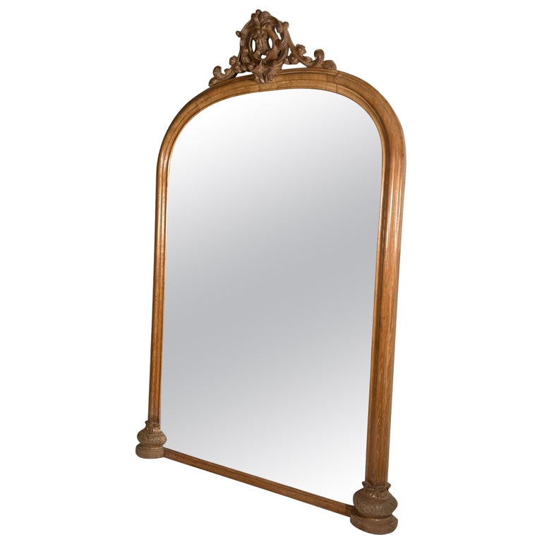 Late 19th Century Large Oak Framed Mirror For Sale at 1stDibs