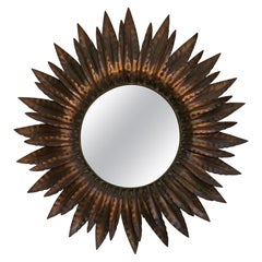 Sunburst Mirror with Antique Copper Finish