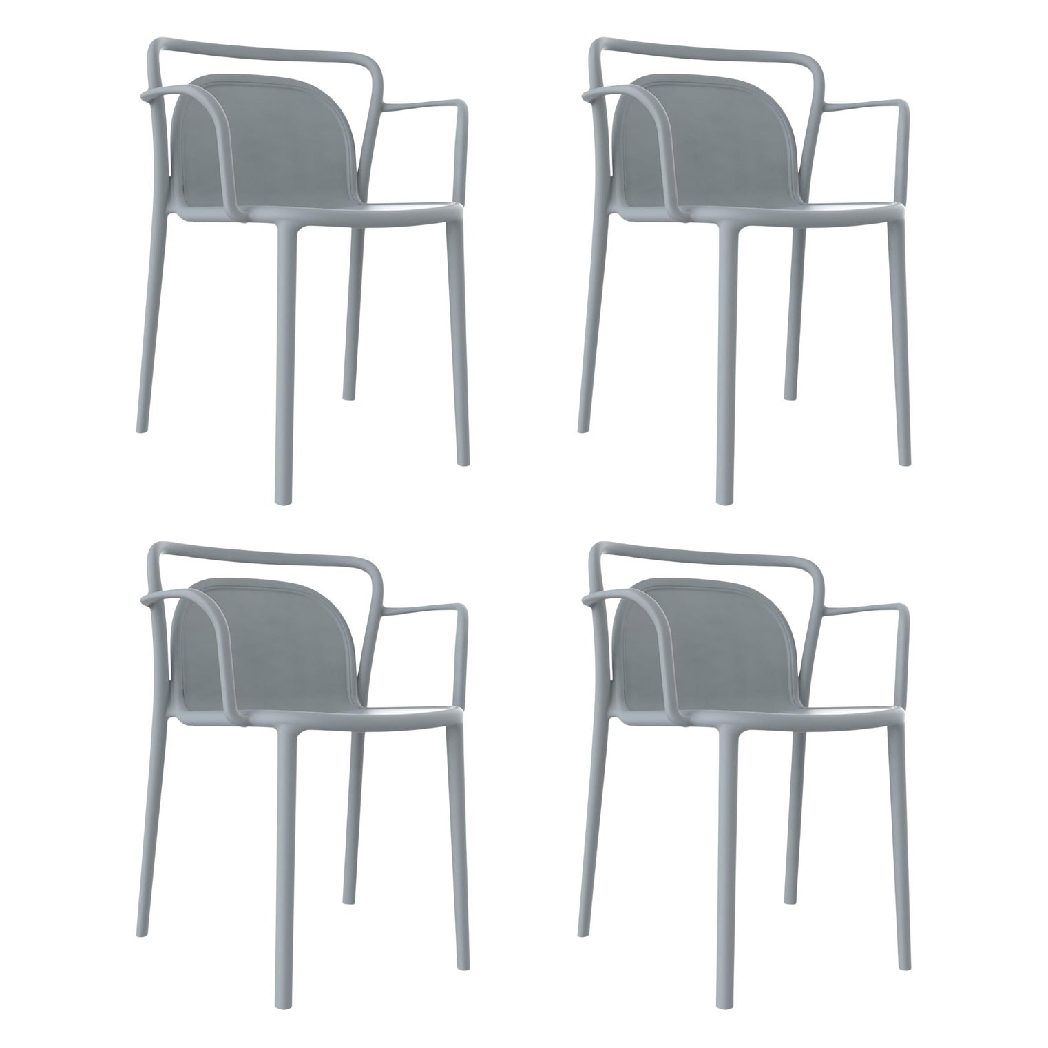 Set of 4 Classe Grey Chairs by Mowee For Sale