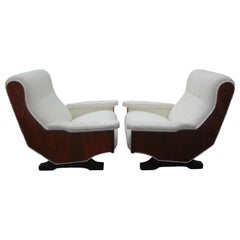 Pair of Italian Modern Sculptural Lounge Chairs Inspired By Paolo Buffa