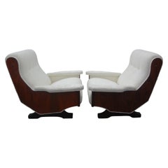 Pair of Italian Modern Sculptural Lounge Chairs Attributed To Paolo Buffa