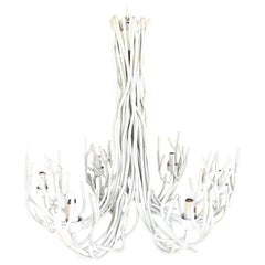 Vintage Coastal Metal Twig Chandelier