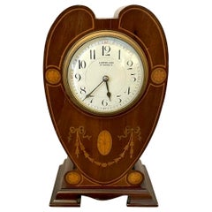 Antique Edwardian Inlaid Mahogany Mantel Clock
