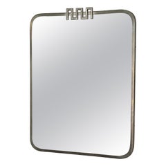 Pewter Mirror designed by Nils Fougstedt and made by FAK, 1933, Sweden