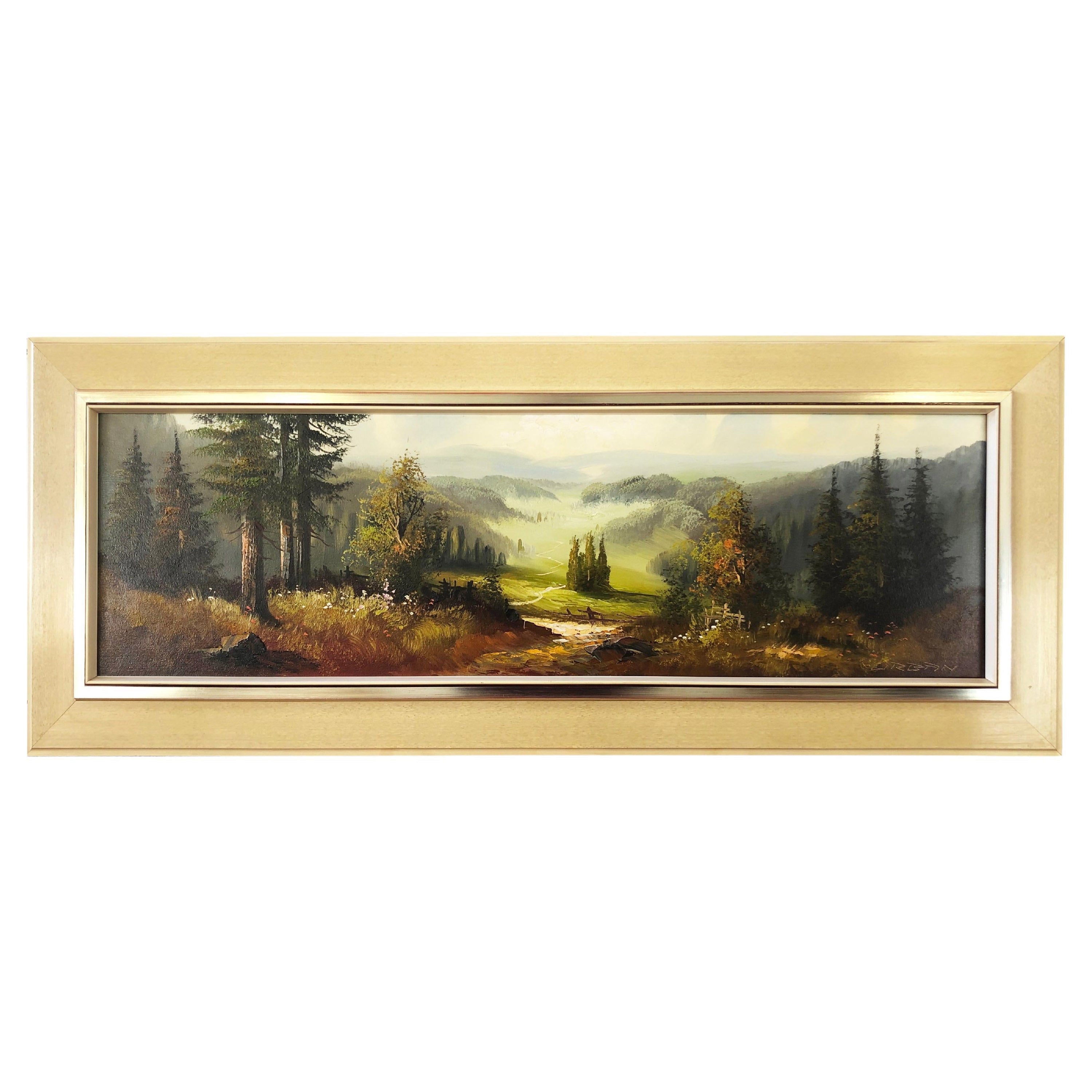 Peinture à l'huile des années 1940 par Hermann Urban Cadre du milieu du siècle, Allemagne