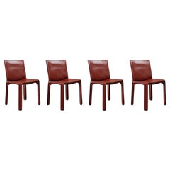 Mario Bellini 412 "Cab" Dining Chairs for Cassina, 1978, Set of 4