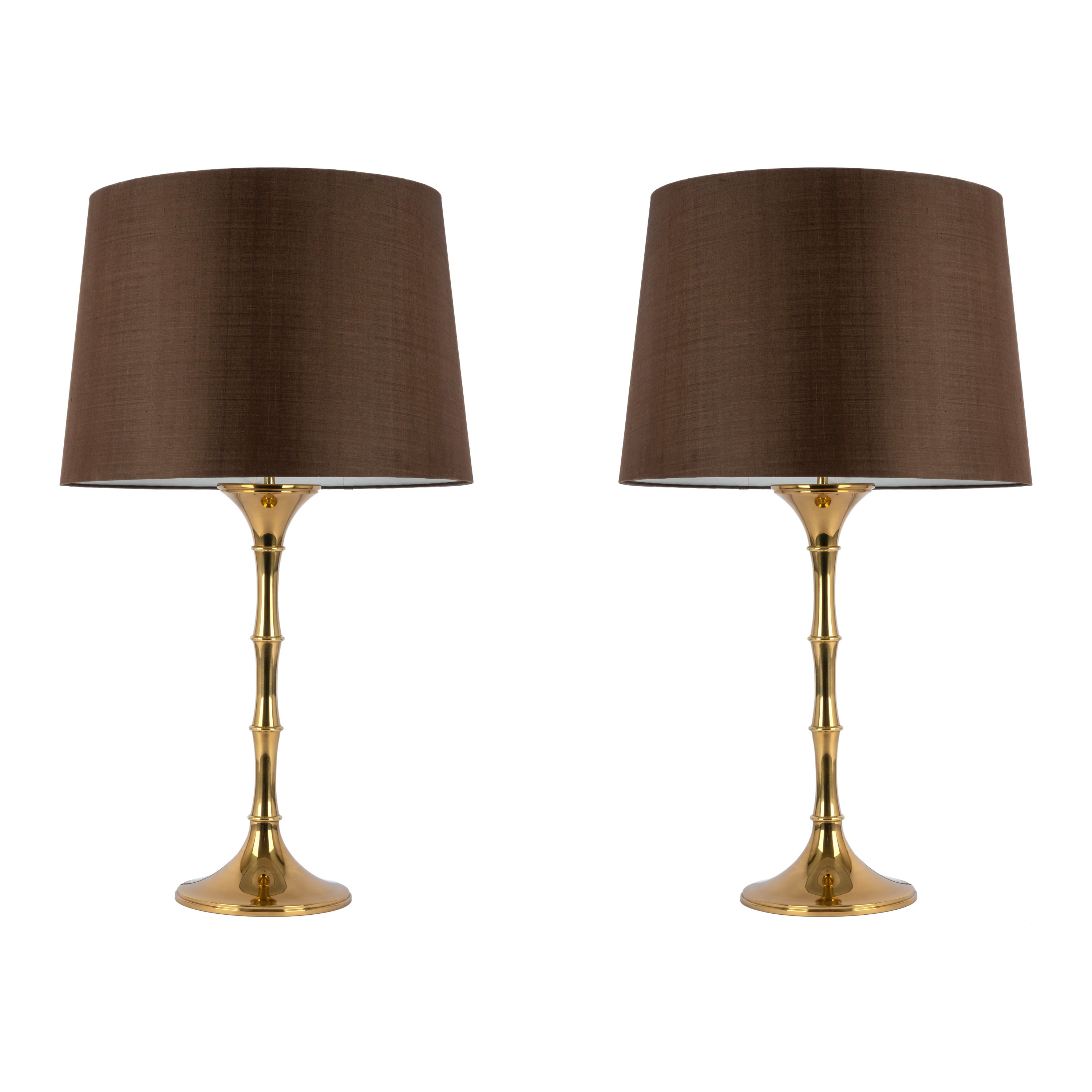 Pair of Bamboo Table Lamps by Ingo Maurer, Germany, 1970s