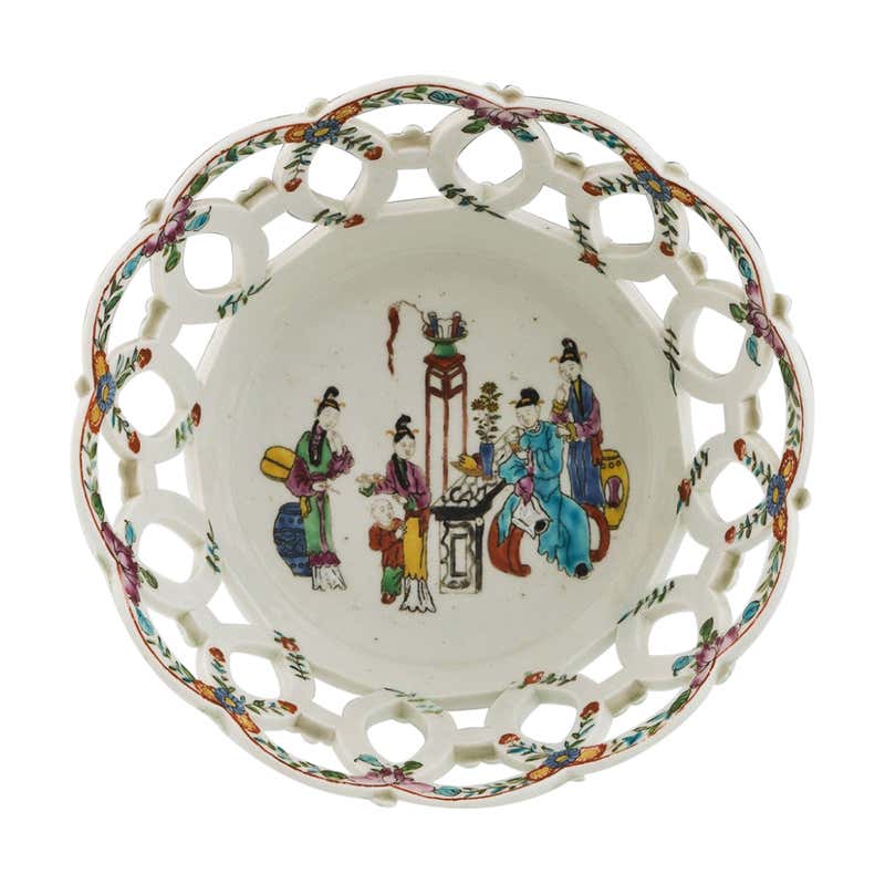 Worcester punch bowl, 'Precipice' pattern, 1765 For Sale at 1stDibs