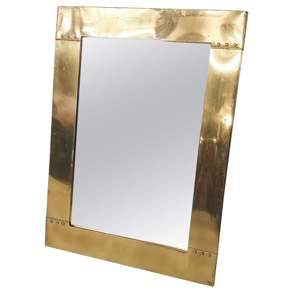 Miroir rectangulaire en laiton En vente sur 1stDibs