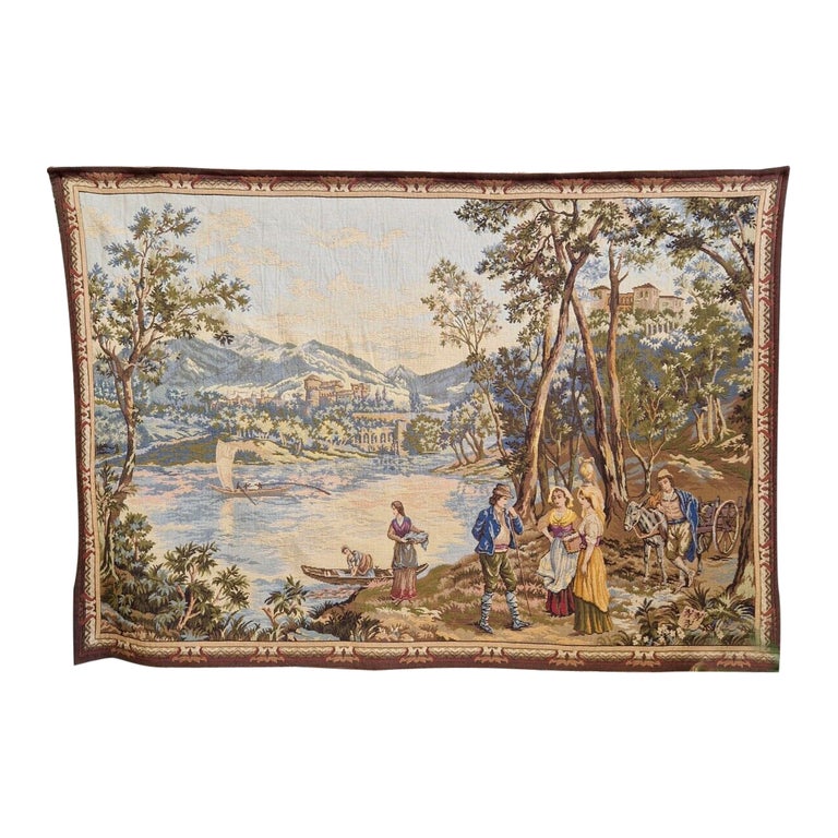 Antique French Tapestry Large AUBUSSON For Sale at 1stDibs