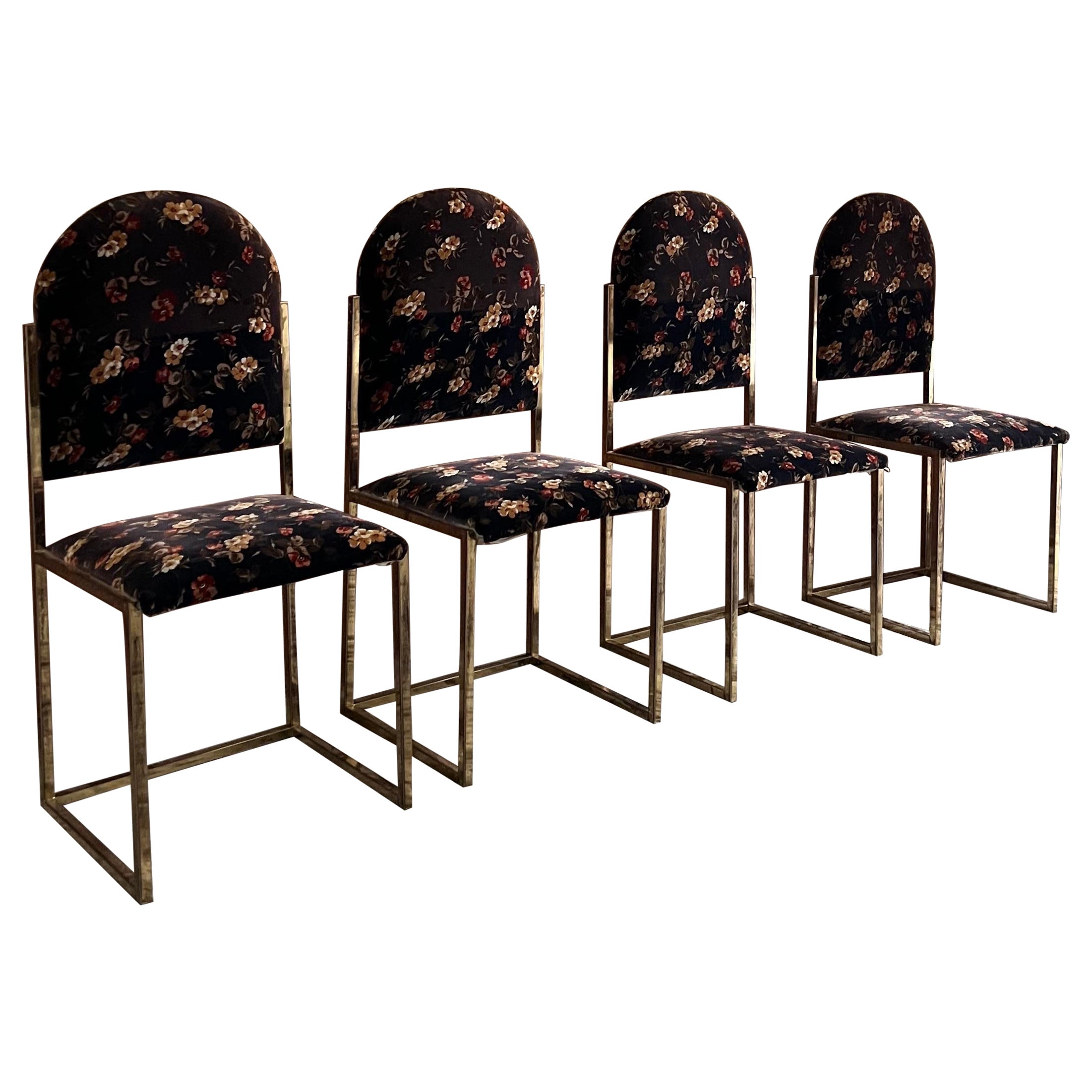 1970 Italian Romeo Rega Set of 4 Dining Chairs (chaises de salle à manger)