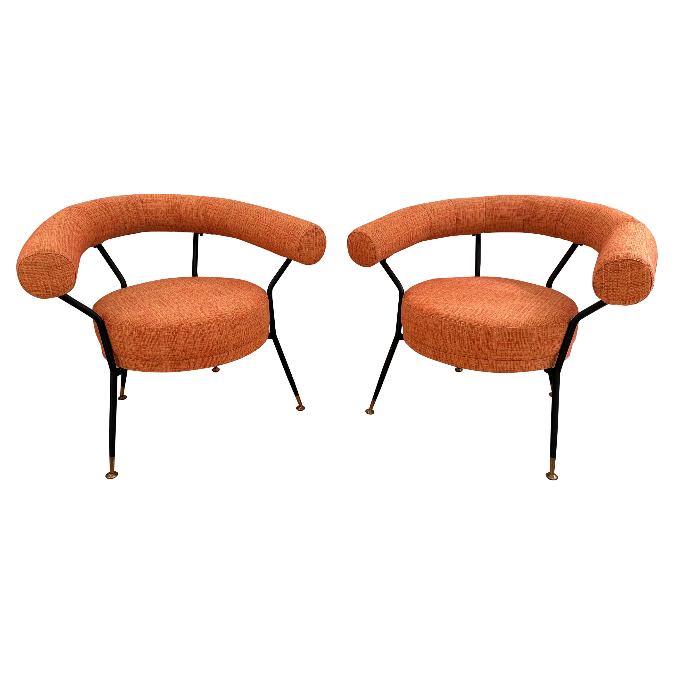 Mid-Century Modern Pair of Armchairs by IPE Bologne, Italy, 1950s For Sale