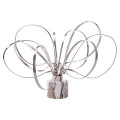 Silver Swirls Sculpture by Art Flower Maker