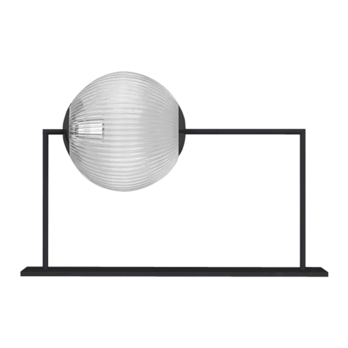 Imagin Globe Table Lamp 2 in Matt Black and Ribbed Glass For Sale