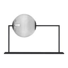 Imagin Globe Table Lamp 2 in Matt Black and Ribbed Glass