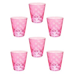 Country Style Set of Six Glass Tumbler Pink Sofina Boutique Kitzbuehel