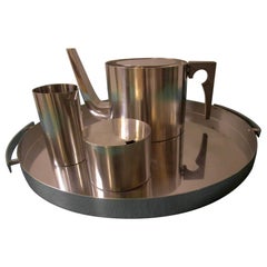 Mid-Century Modern Stainless Steel Tea Service by Arne Jacobsen for Stelton