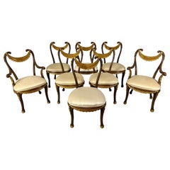 Antique 1930s Italian Partial Gilt Dining Chairs