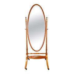 Antique Mirror inglese in legno di raso, circa 1900