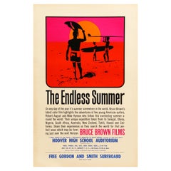 Vintage 'The Endless Summer' Original Us Film Poster by John Van Hamersveld, 1965