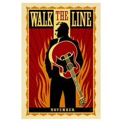 Poster cinematografico originale di 'Walk the Line' di Shepard Fairey, americano, 2005
