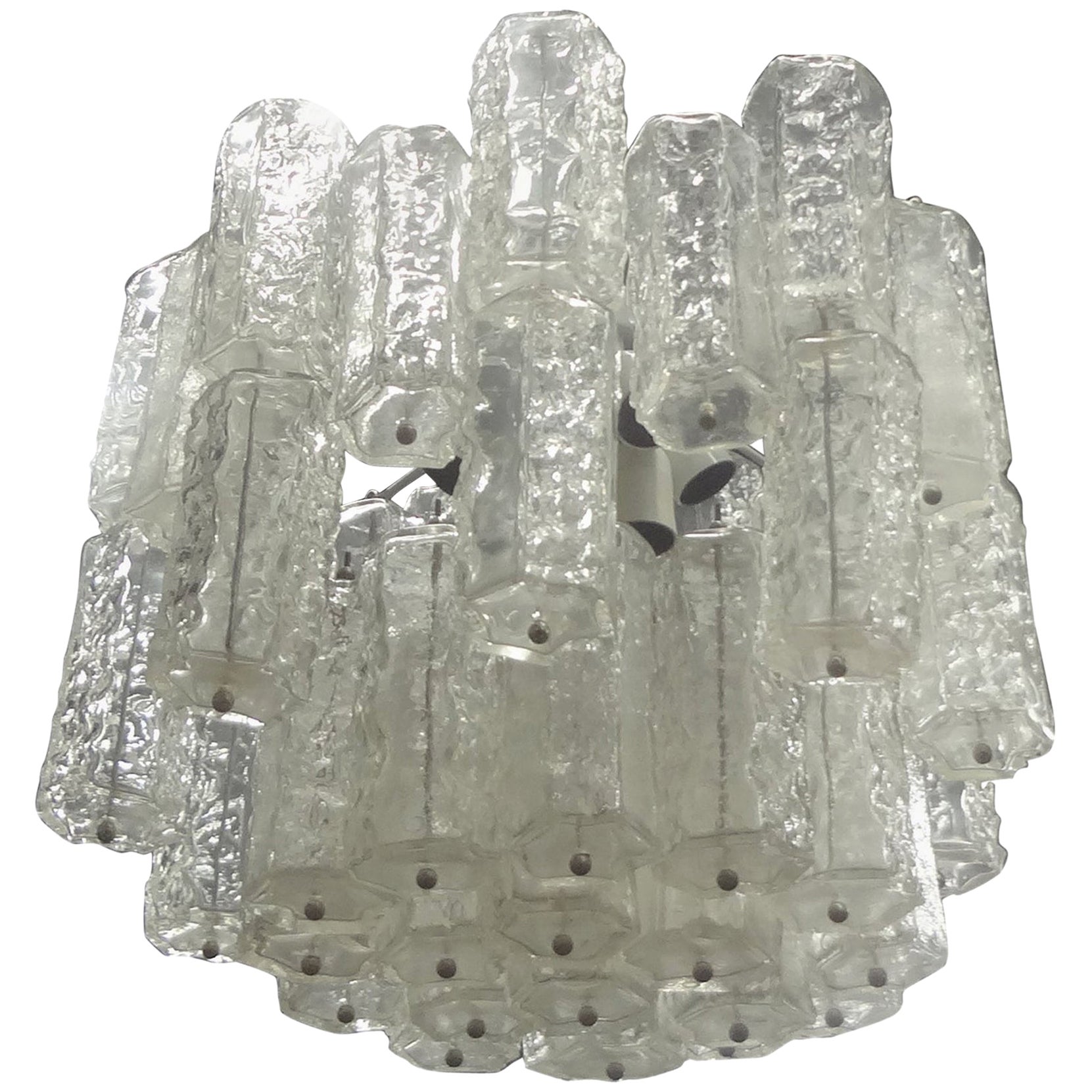 Lustre en verre de Murano du milieu du siècle