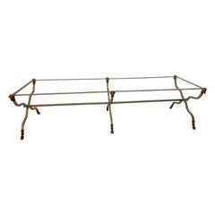 Maison Jansen Style Italian Ram Head Brass and Steel Coffee Table / Bench Base