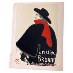 Henri Toulouse Lautrec's Aristide Bruant Dans Son Cabaret Vintage Print