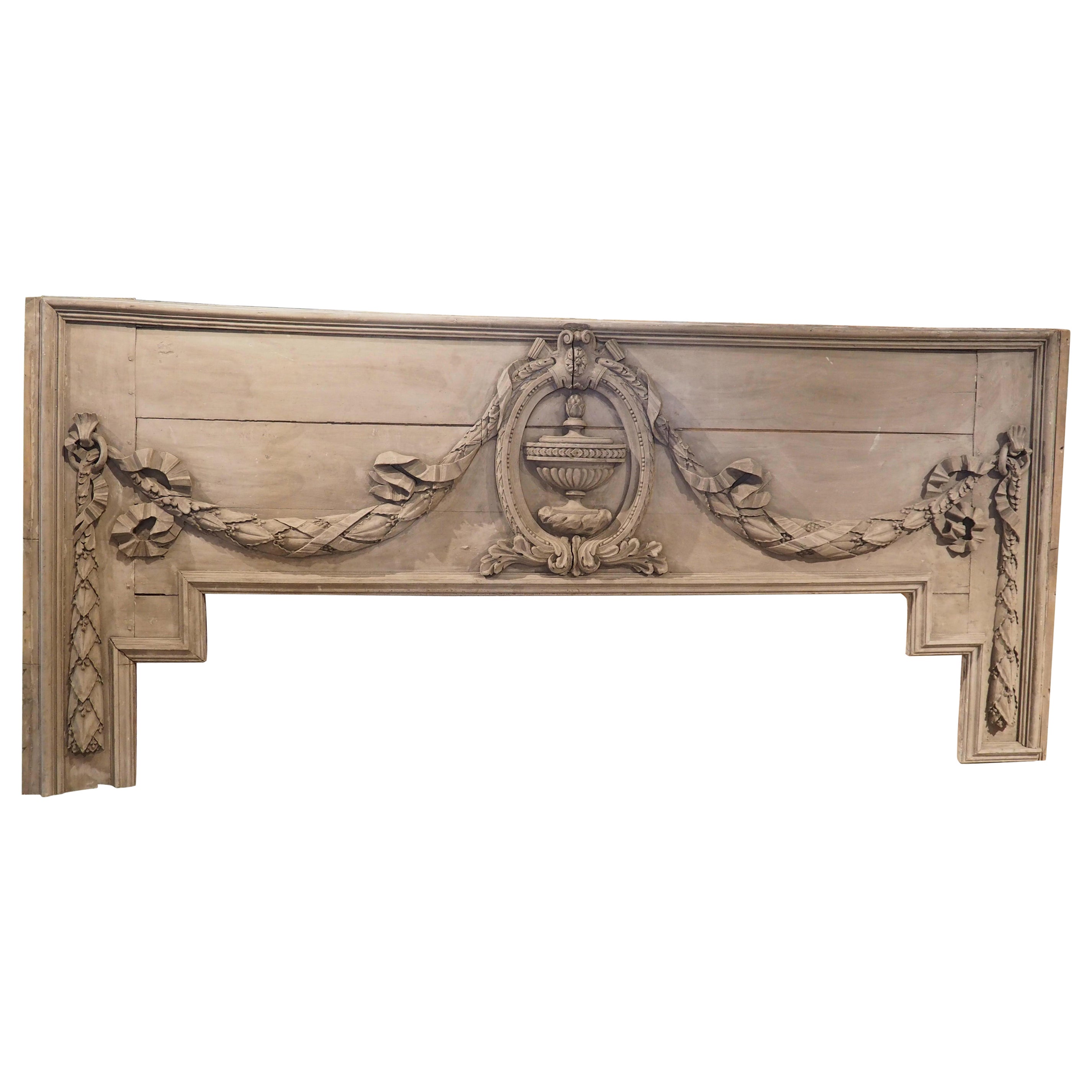 Large Period Louis XVI French Painted Overdoor or Headboard, circa 1790