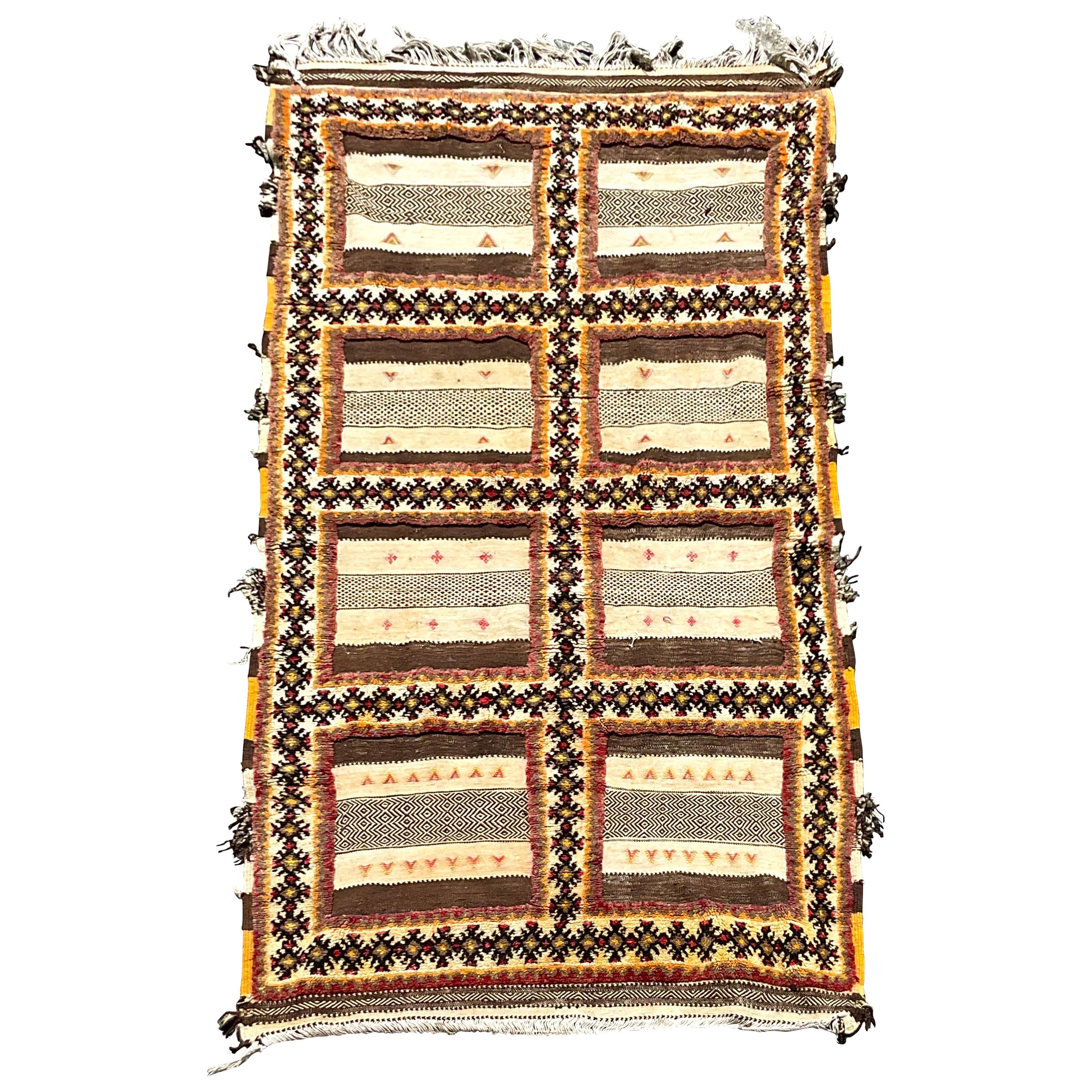 Vintage Turkish Kilim Striped Rug